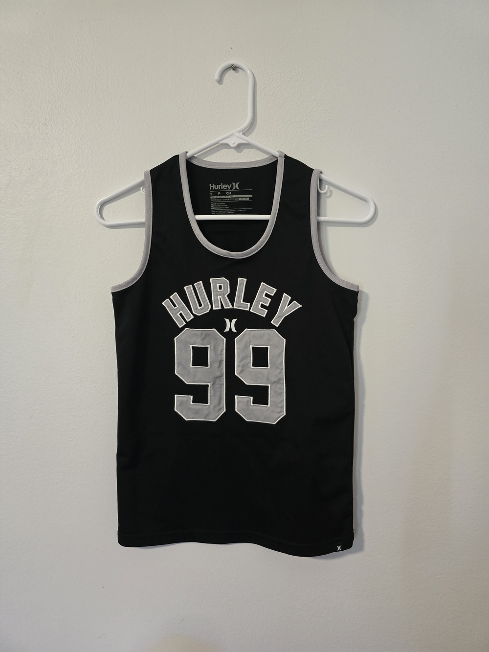 Hurley Brand Logo 99 Black Tank Kid Size S 8-10 Years Nike Dri-Fit